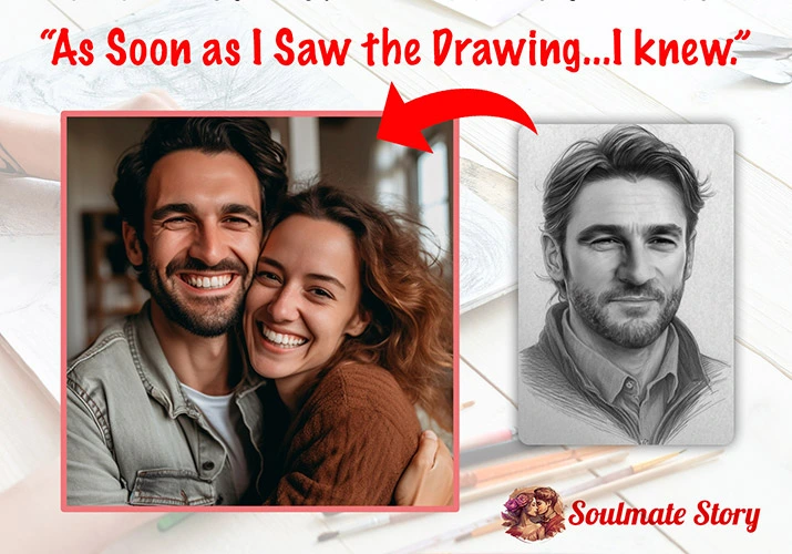Happy USA couple who found love through Soulmate Story psychic sketch reading